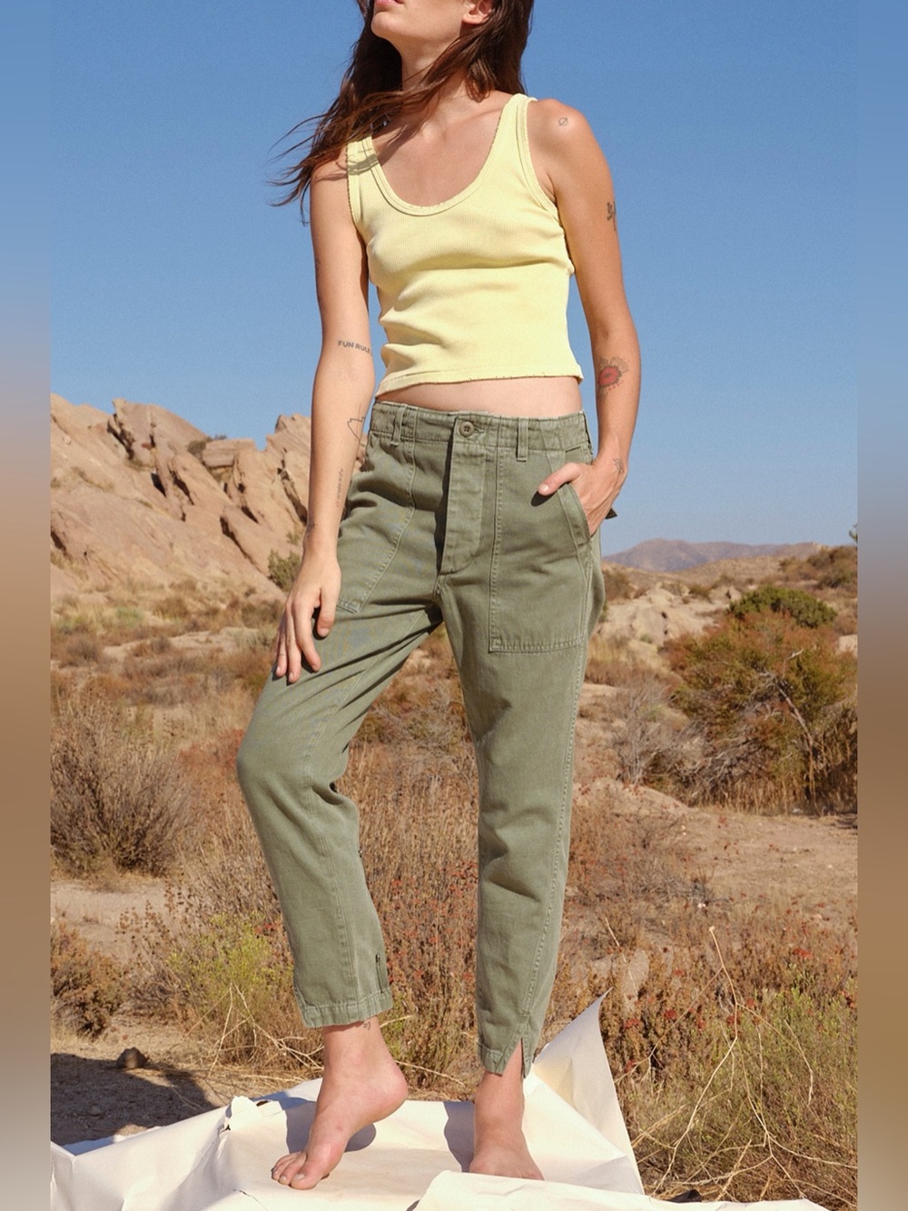 Amo Denim Twist Pants Green Size 30 *flawed*
